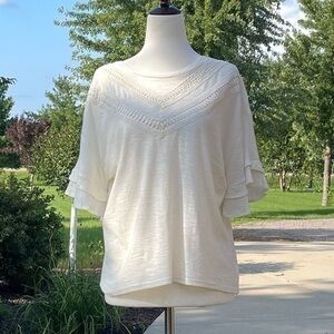 Philosophy Ruffle Trim Top